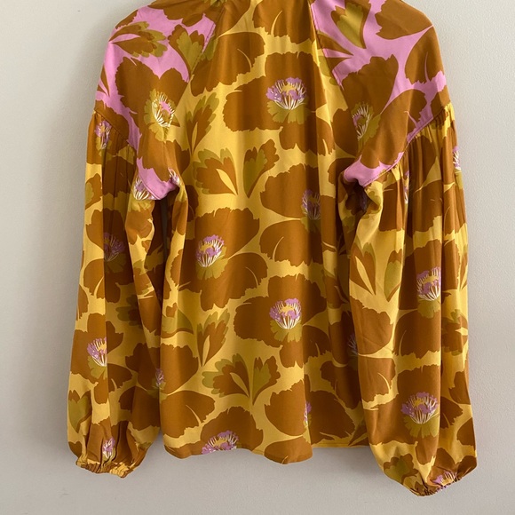 Anthropologie Maeve Tie-Neck Silk Blouse - Picture 13 of 14